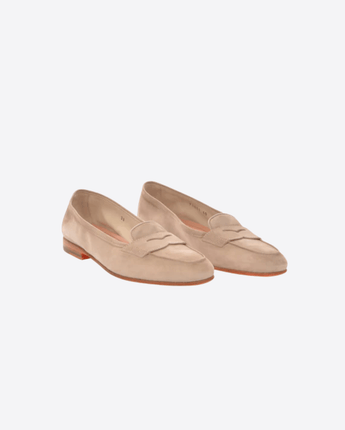 SANTONI SCARPE MOCASSINO CARLA DA DONNA IN SUEDE BEIGE