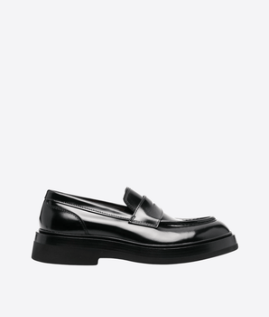 SANTONI SCARPE MOCASSINO NERO IN PELLE