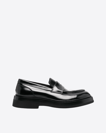 SANTONI SCARPE MOCASSINO NERO IN PELLE
