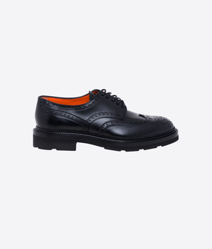 SANTONI SCARPE NERO / 6.5 STRINGATA IN PELLE