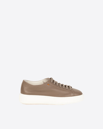 SANTONI SCARPE SNEAKERS IN PELLE BOTTALATA MARRONE