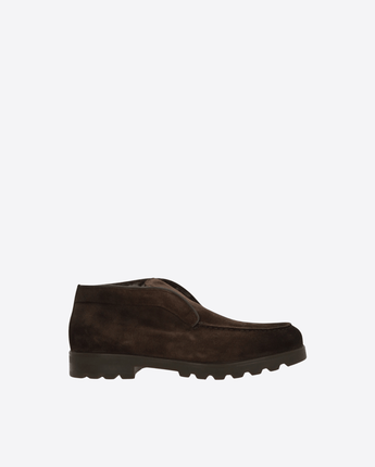 SANTONI SCARPE STIVALETTO CON PELLICCIA IN SUEDE