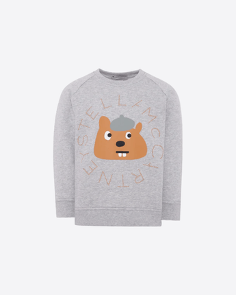 Stella McCartney Abbigliamento e accessori GRIGIO / 6M FELPA GRIGIA CON STAMPA CASTORO