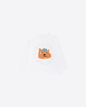 Stella McCartney Abbigliamento e accessori IVORY / 6M T-SHIRT AVORIO PER NEONATO CON SCOIATTOLO