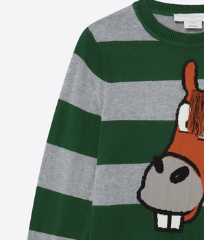 Stella McCartney Abbigliamento e accessori MAGLIA CON FRANGE E GRAFICA CAVALLO