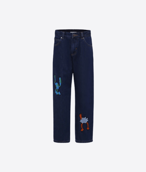 Stella McCartney BLU Jeans blu per bambino con terra e sole