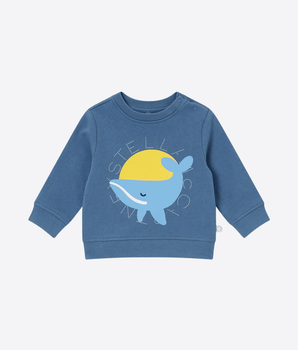 Stella McCartney FELPA FELPA A MANICHE LUNGHE CON GRAFICA BALENA E SOLE STELLA McCARTNEY