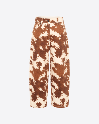 STELLA McCARTNEY JEANS JEANS MARRONE CON STAMPA MUCCA
