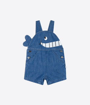 Stella McCartney PAGLIACCETTO IN DENIM CON STAMPA BALENA STELLA MCCARTNEY