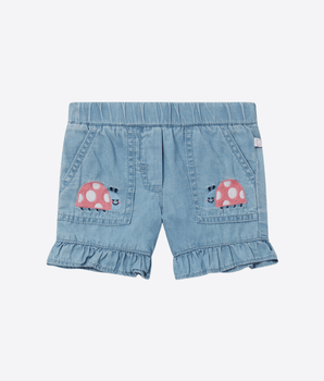 Stella McCartney SHORTS SHORTS IN DENIM CON RICAMO COCCINELLE STELLA McCARTNEY