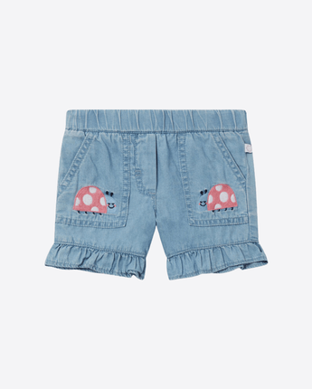 Stella McCartney SHORTS SHORTS IN DENIM CON RICAMO COCCINELLE STELLA McCARTNEY