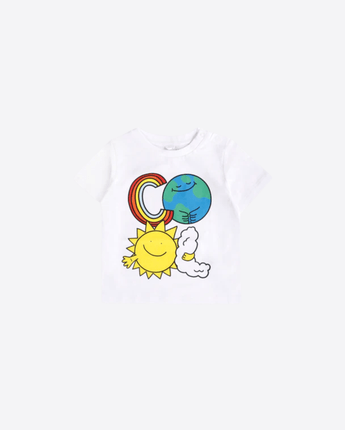 Stella McCartney T-shirt bianca per neonati con sole