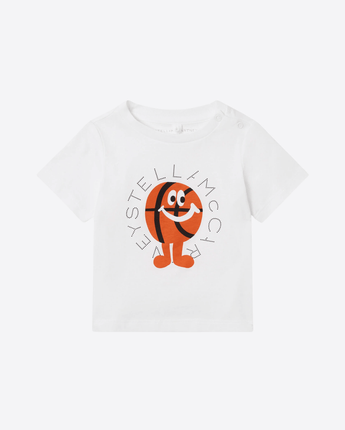 Stella McCartney T-SHIRT MAGLIETTA CON GRAFICA PALLONE DA BASKET STELLA McCARTNEY