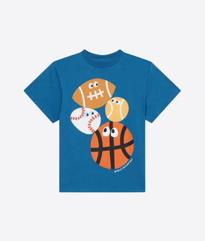 Stella McCartney T-SHIRT T-SHIRT CON STAMPA GRAFICA PALLE DA RUGBY STELLA MCCARTNEY