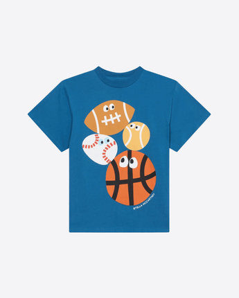 Stella McCartney T-SHIRT T-SHIRT CON STAMPA GRAFICA PALLE DA RUGBY STELLA MCCARTNEY