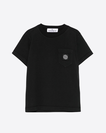 STONE ISLAND Abbigliamento e accessori NERO / 8A T-SHIRT CON TASCA E APPLICAZIONE