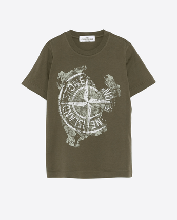 STONE ISLAND Abbigliamento e accessori VERDE OLIVA / 8A T-SHIRT CON STAMPA STONE