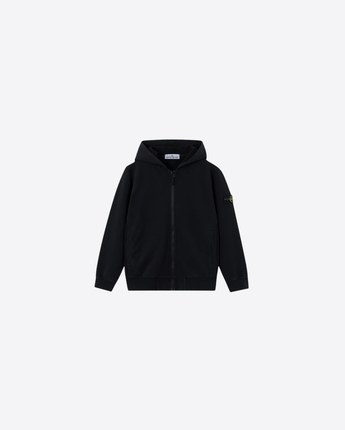 STONE ISLAND FELPA FELPA ORGANIC COTTON FLEECE CON CAPPUCCIO, ZIP E TASCHE