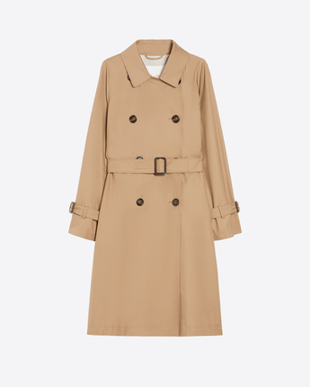 THE CUBE Abbigliamento e accessori CAMMELLO / 36 TRENCH MIDI IN TWILL ANTIGOCCIA