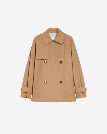 THE CUBE Abbigliamento e accessori CAMMELLO / 42 TRENCH CORTO IN TWILL ANTIGOCCIA