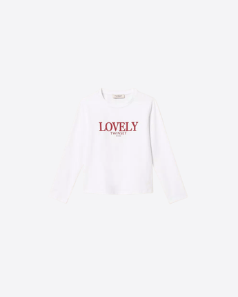 TWINSET T-SHIRT T-SHIRT REGULAR CON STAMPA FLOCK