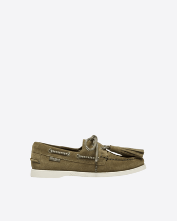WEEKEND acc1° MOCASSINO DA BARCA IN CROSTA VERDE KAKI