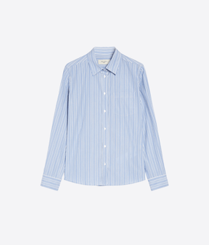 WEEKEND MAX MARA Abbigliamento e accessori AZZURRO / 40 CAMICIA IN POPELINE DI COTONE RIGATO AZZURRO