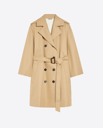 WEEKEND MAX MARA Abbigliamento e accessori BEIGE / 40 Trench doppiopetto in gabardina antigoccia