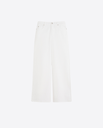 WEEKEND MAX MARA Abbigliamento e accessori BIANCO / 38 PANTALONE WIDE LEG IN DRILL DI COTONE