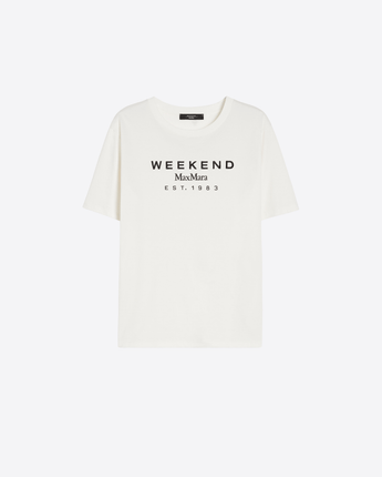 WEEKEND MAX MARA Abbigliamento e accessori BIANCO / XS T-SHIRT IN JERSEY CON STAMPA