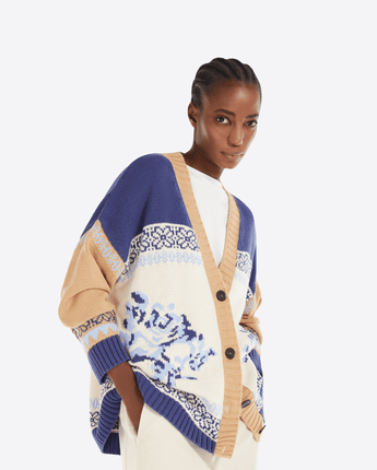WEEKEND MAX MARA Abbigliamento e accessori CARDIGAN COLOR BLOCK IN FILATO DI COTONE