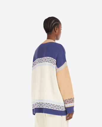 WEEKEND MAX MARA Abbigliamento e accessori CARDIGAN COLOR BLOCK IN FILATO DI COTONE