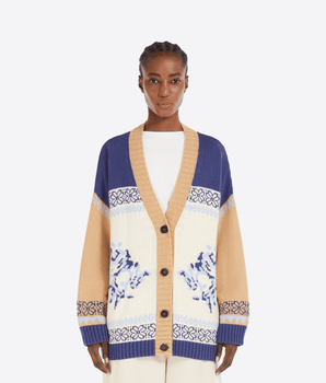 WEEKEND MAX MARA Abbigliamento e accessori CARDIGAN COLOR BLOCK IN FILATO DI COTONE