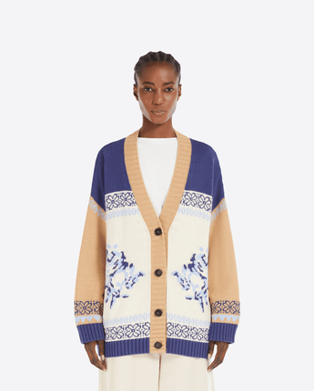 WEEKEND MAX MARA Abbigliamento e accessori CARDIGAN COLOR BLOCK IN FILATO DI COTONE