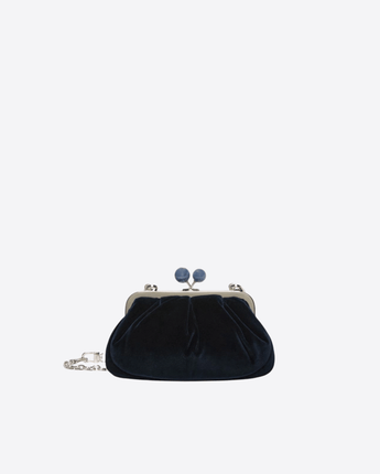 WEEKEND MAX MARA BORSA BLU NOTTE / UNI PASTICCINO BAG SMALL IN VELLUTO DI COTONE