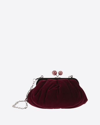 WEEKEND MAX MARA BORSA BORDEAUX / UNI PASTICCINO BAG SMALL IN VELLUTO DI COTONE