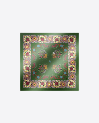 WEEKEND MAX MARA FOULARD VERDE / UNI FOULARD IN TWILL DI SETA STAMPATA