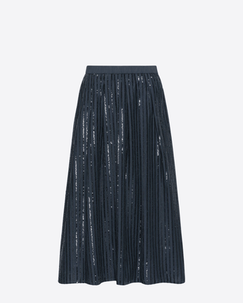 WEEKEND MAX MARA GONNA GONNA IN COTONE RICAMATO CON PAILLETTES