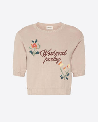 WEEKEND MAX MARA MAGLIA MAGLIA IN FILATO DI COTONE CON RICAMI
