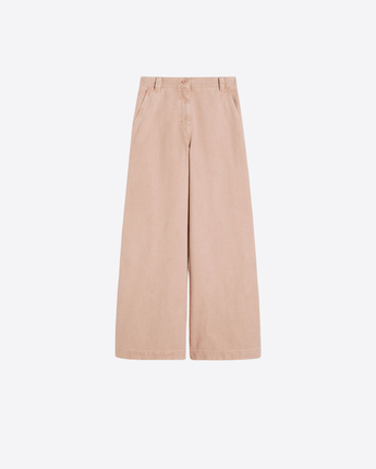 WEEKEND MAX MARA PANTALONI PANTALONE WIDE LEG IN CANVAS DI COTONE