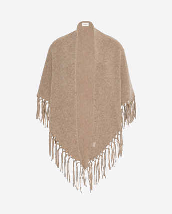 WEEKEND MAX MARA SCIARPA TORTORA / UNI SCIALLE IN LANA CON FRANGE