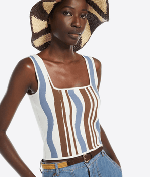 WEEKEND MAX MARA TOP CROP IN VISCOSA JACQUARD