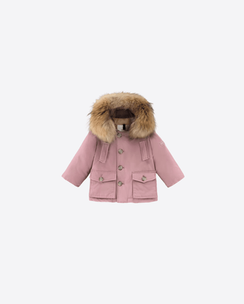 WOOLRICH GIACCA PARKA IN RAMAR CLOTH CON PELLICCIA REMOVIBILE