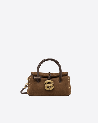 ZANELLATO BORSA BROWN / BABY BORSA DOTTA BABY IN NABUK BROWN TARTUFO DI NORCIA