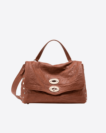 ZANELLATO BORSA S / BROWN BORSA POSTINA IN PELLE STROPICCIATA BROWN VALLE DEL CASENTINO