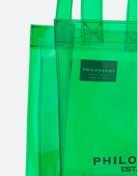 PHILOSOPHY | BORSA SHOPPER IN PVC TRASPARENTE SMALL