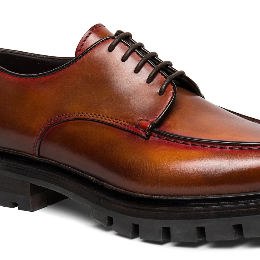 SANTONI | STRINGATA DERBY IN PELLE ANTICATA